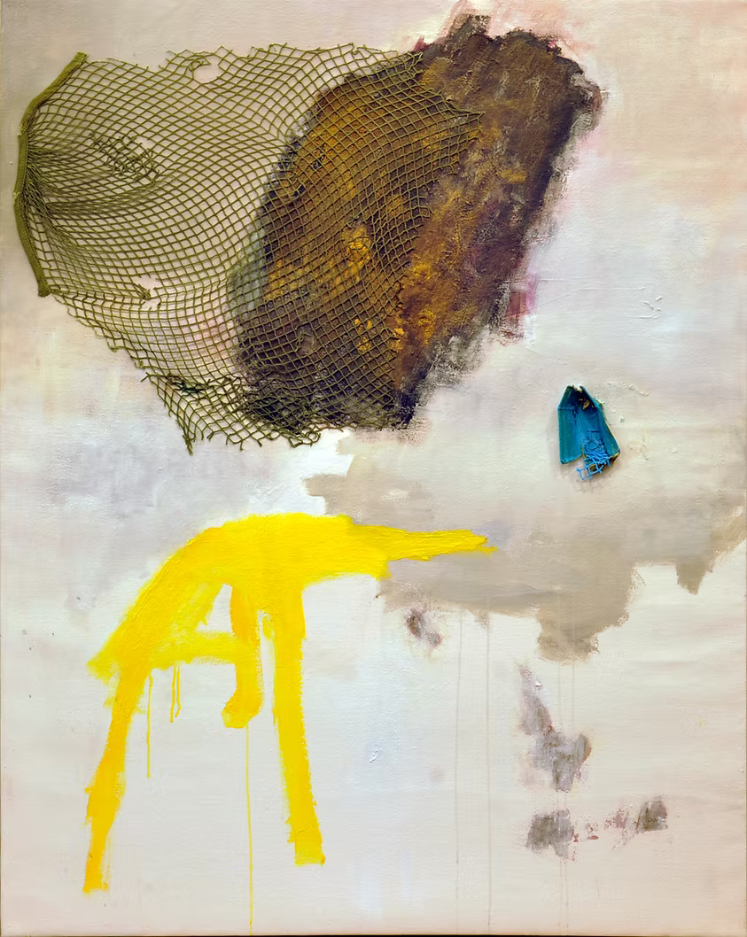 PAINTING - CHALETS - MÉTÉORITE ET FIGURE JAUNE