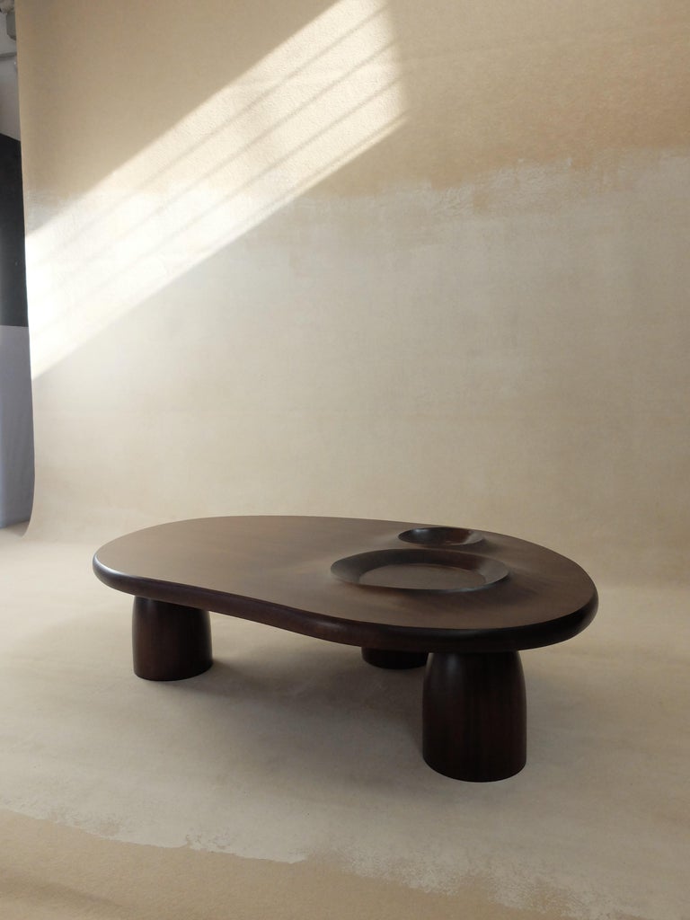 Yasmin Sfar Et Mehdi Kebaier Mer Et Cratère Table En Bois Sculptée À La Main L P