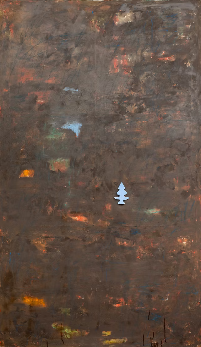 PAINTING - FRAGMENTATIONS - SAPIN BLEU CIEL