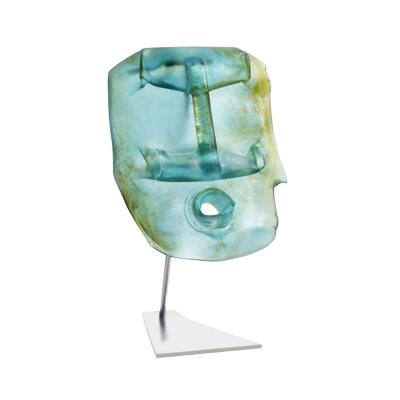 Oil Head Blue By Romuald Hazoume Daum Limited Edition Of Pieces An Emblematic Sculpture Which Crystallizeshis Committed Message And Denounces The Black Market Traffic Of Petrol Used By  Of The Beninese Population