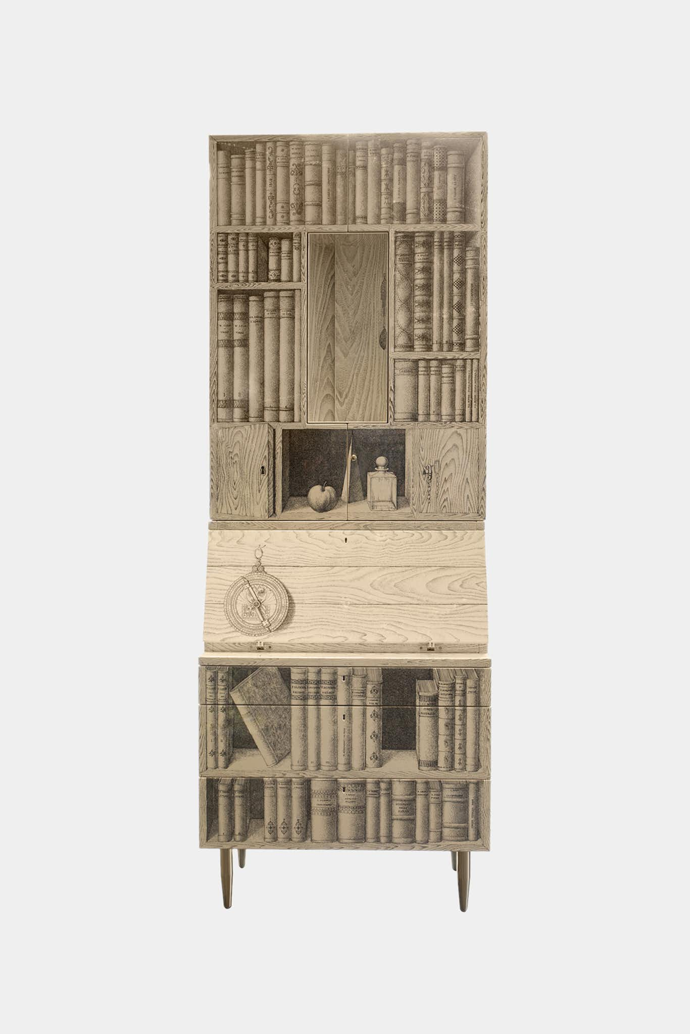 Fornasetti it Noir Et Ivoire En Bois Trumeau Libri